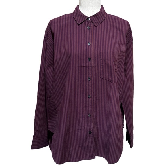 Madewell Tops - Madewell Purple Striped Button-Up Shirt
